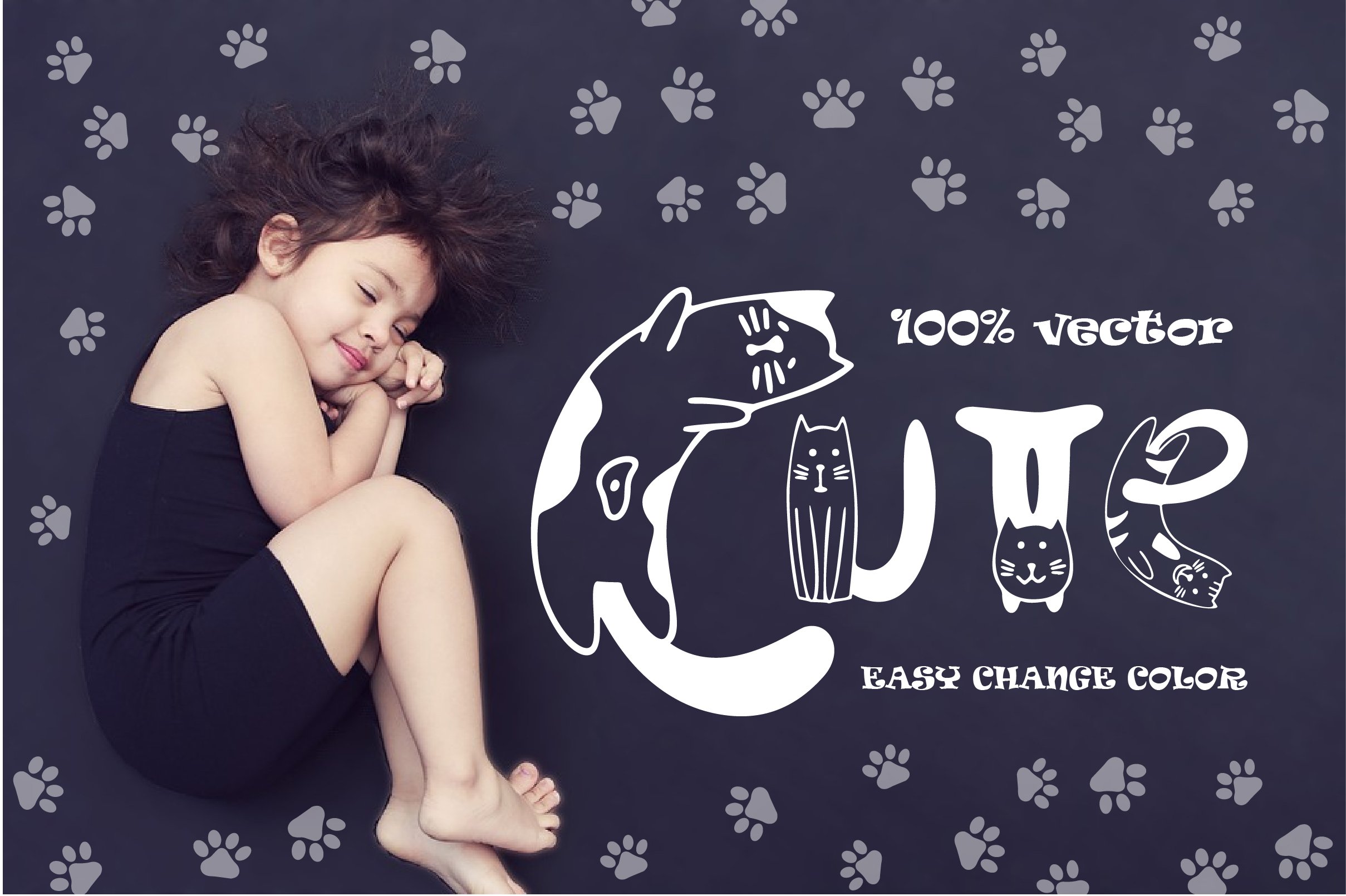 Cats Black font preview image.