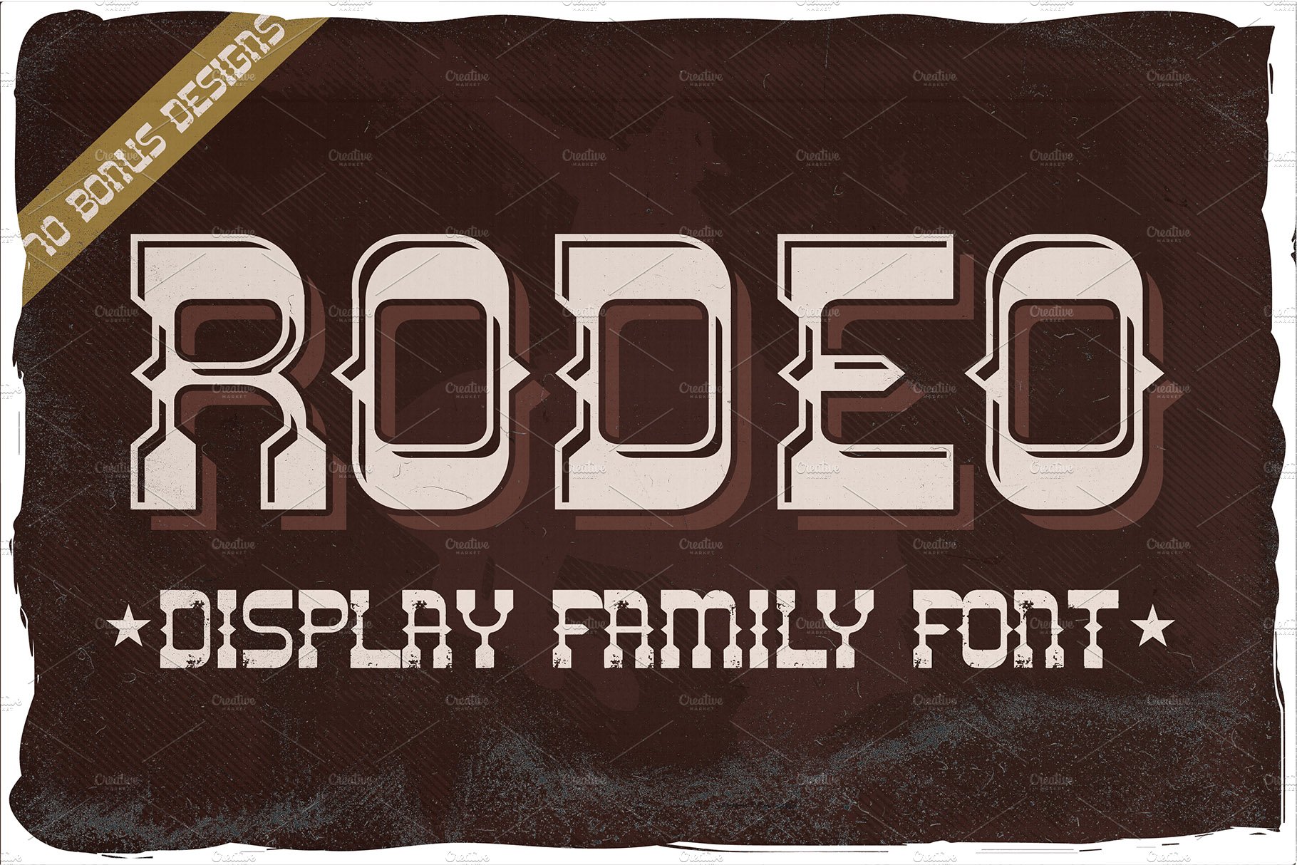 Rodeo font + 10 bonus designs cover image.