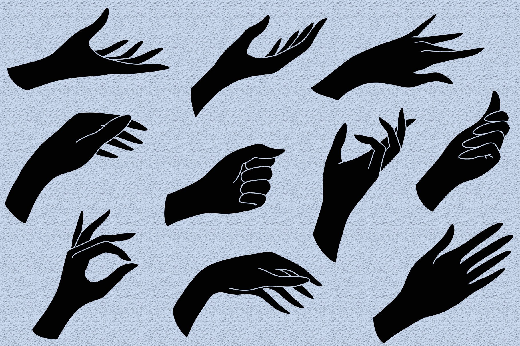 Hands clipart and procreate stampspreview image.