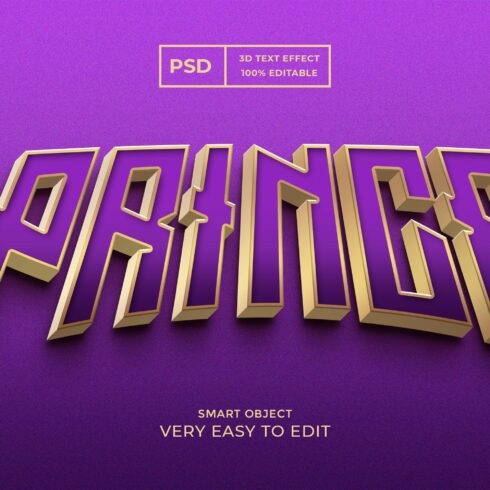 Prince 3d text style effect psdcover image.