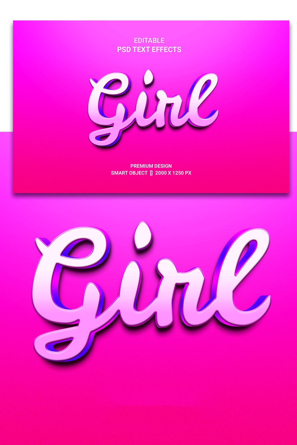 Pink 3D Text Effect for Women\'s Day pinterest preview image.