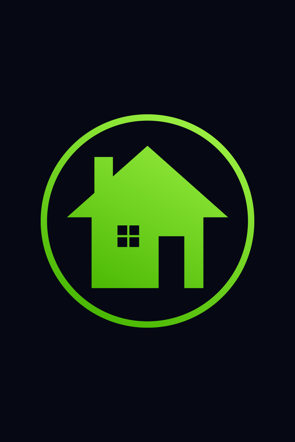 Real estate house logo design, Vector design template pinterest preview image.