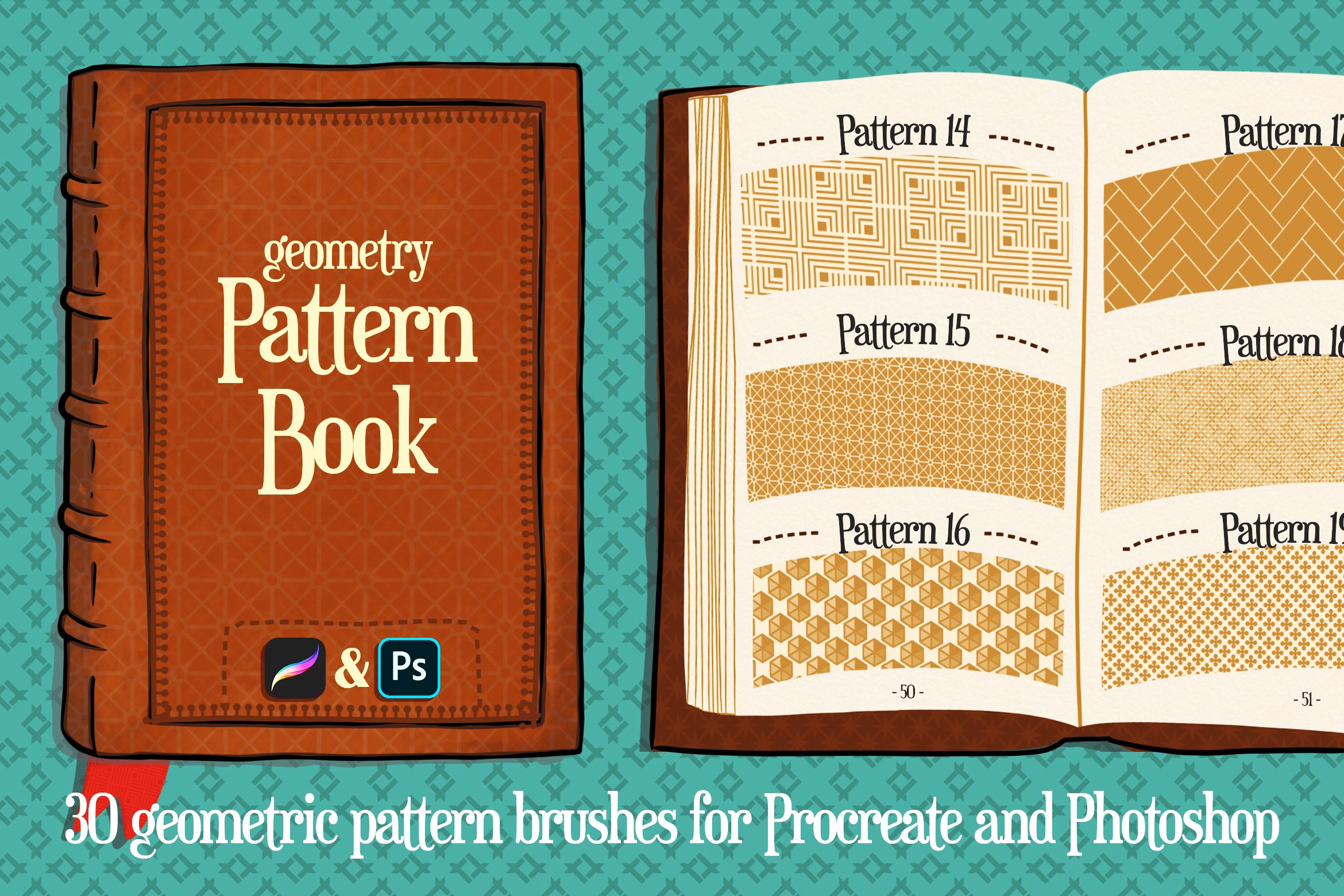 30 Procreate & Ps Geometric Patternscover image.