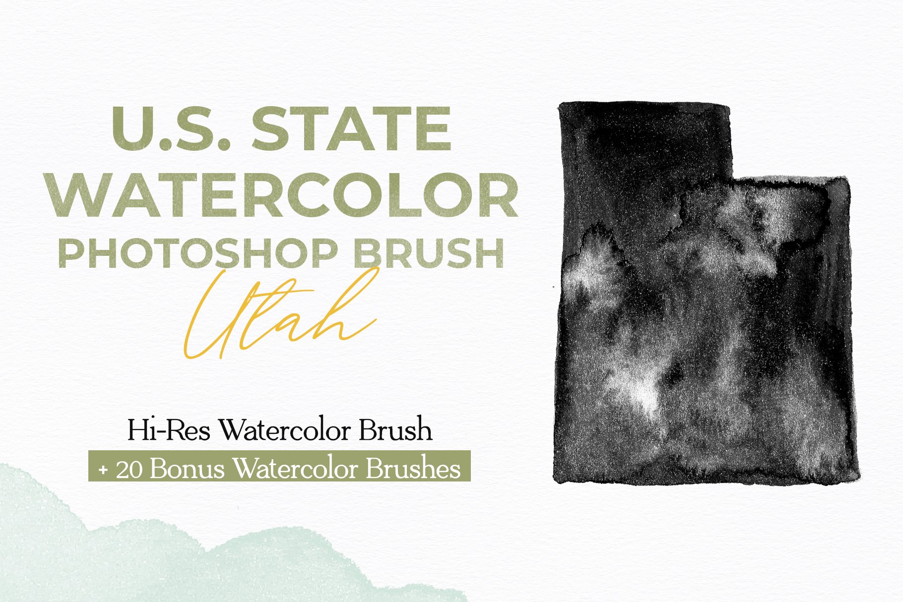 Utah US Watercolor PS Brushcover image.