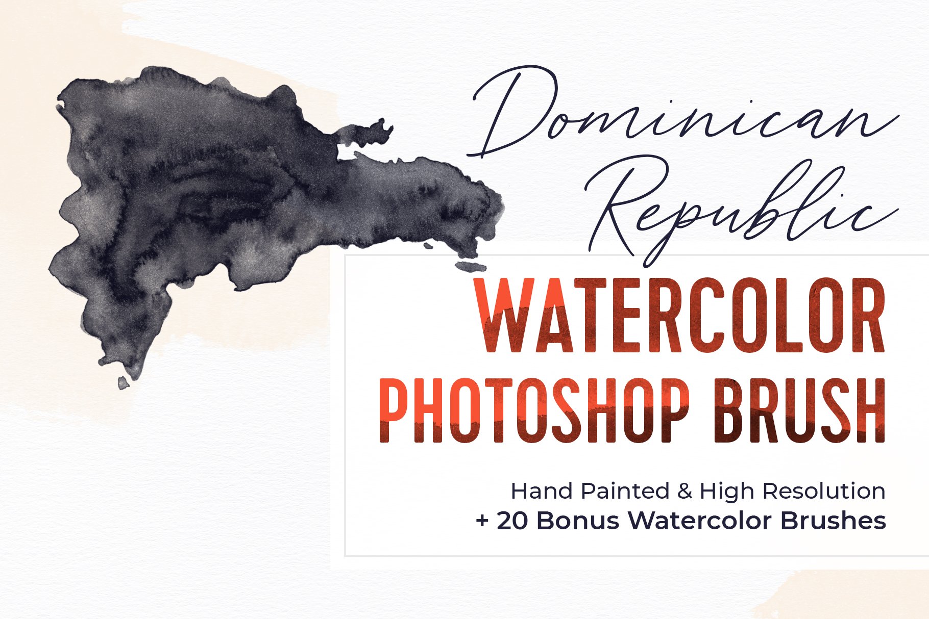 Dominican Republic Watercolor Brushcover image.