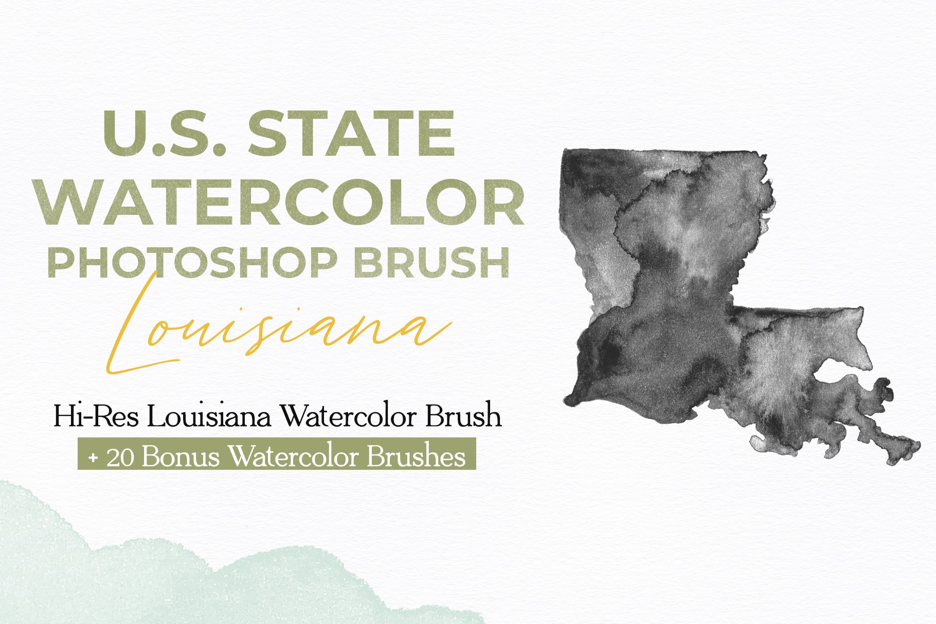 Louisiana US Watercolor PS Brushcover image.