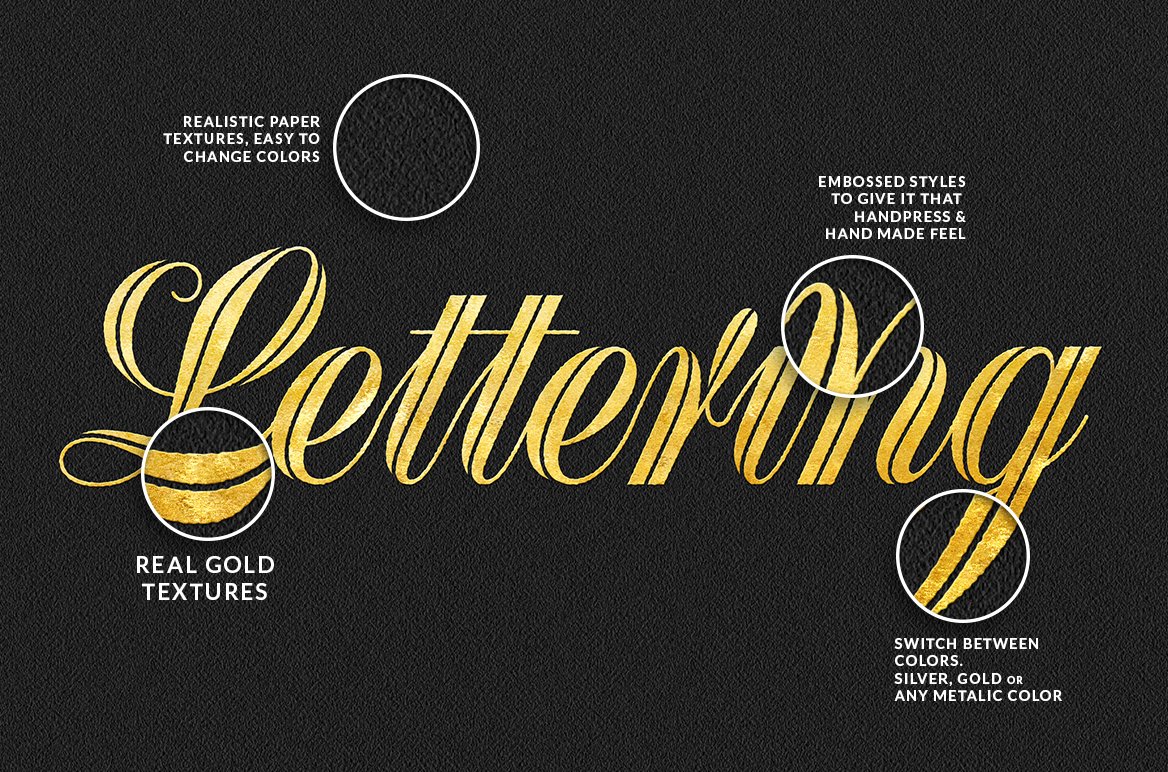 Gold Press Letteringpreview image.