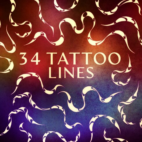 34 Tattoo Lines (SVG and more)cover image.