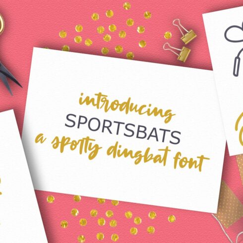 SportsBats - A Sporty Dingbat Font cover image.