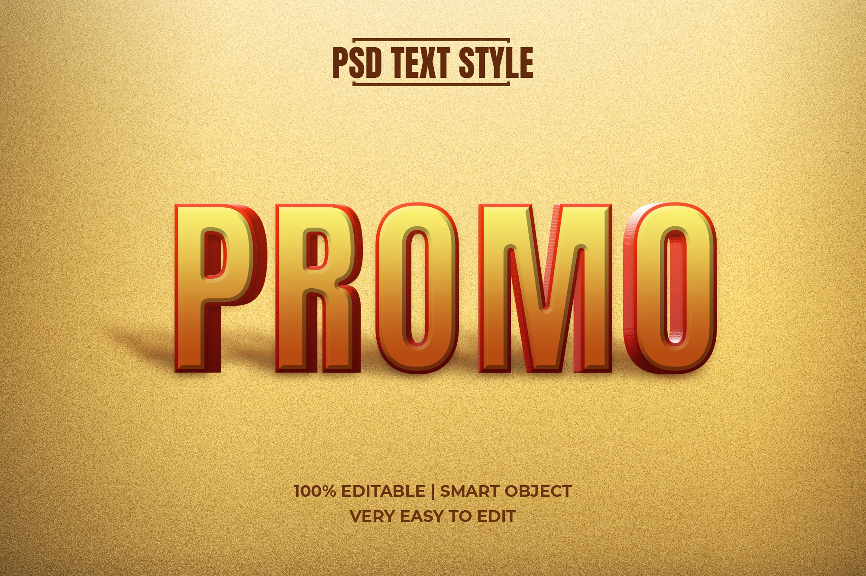 Promo Gold 3D Text Effect Mockup PSDcover image.