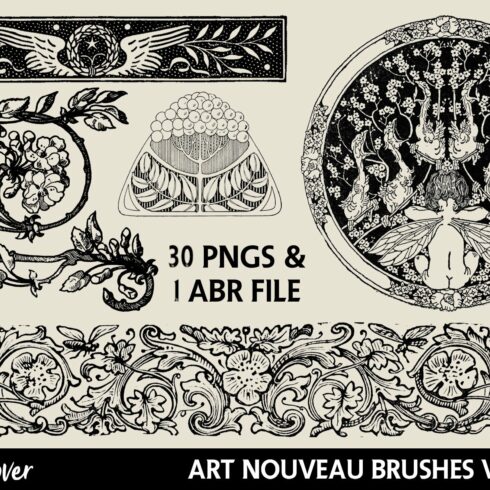 Art Nouveau Frame & Ornament Brushescover image.