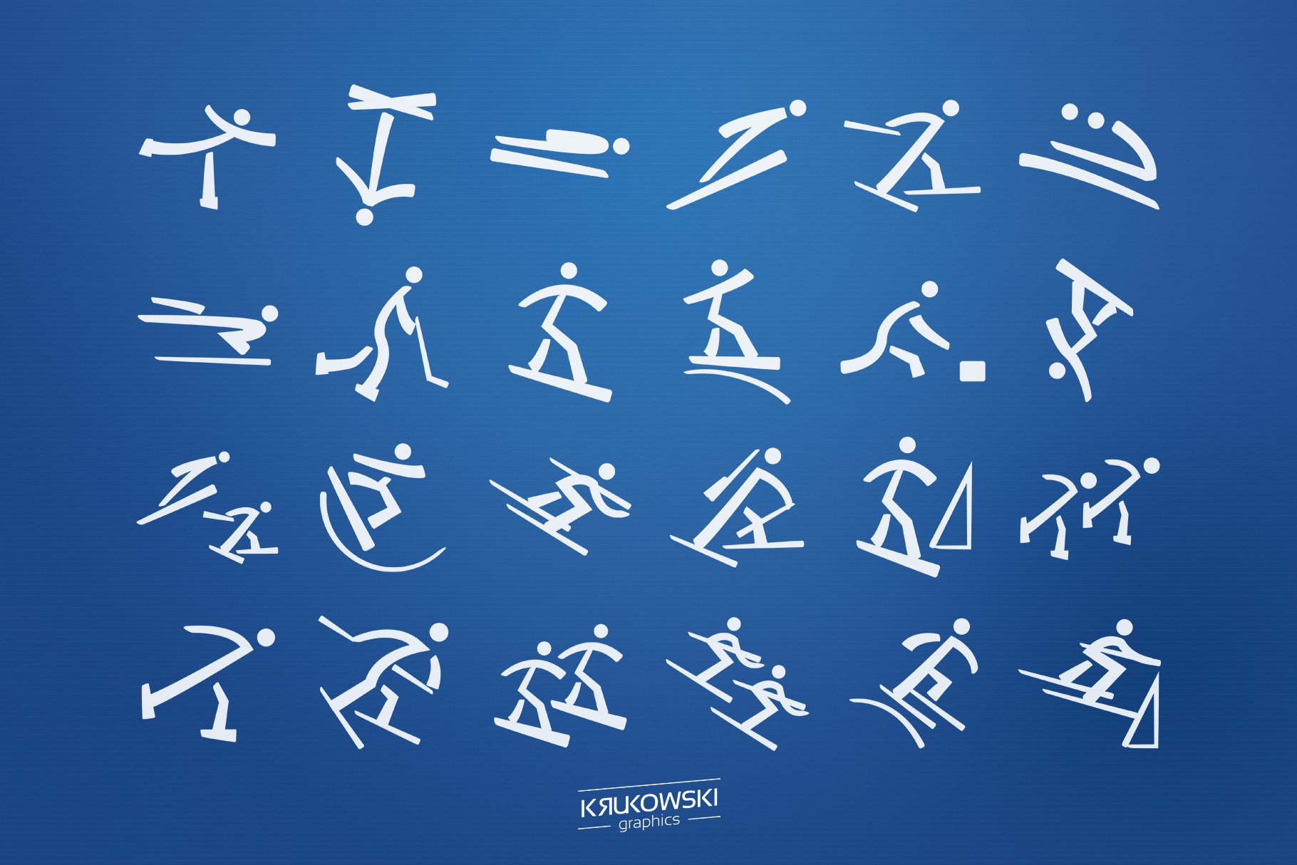 Winter Olympic Pictograms Font preview image.