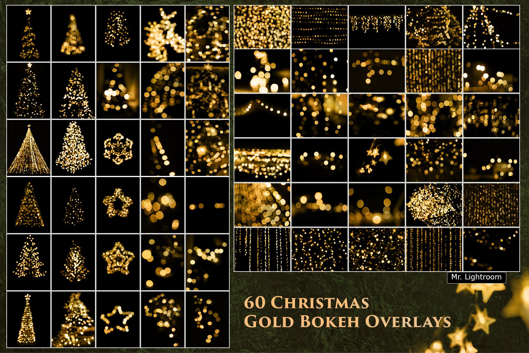 60 Christmas Gold Bokeh Overlayspreview image.