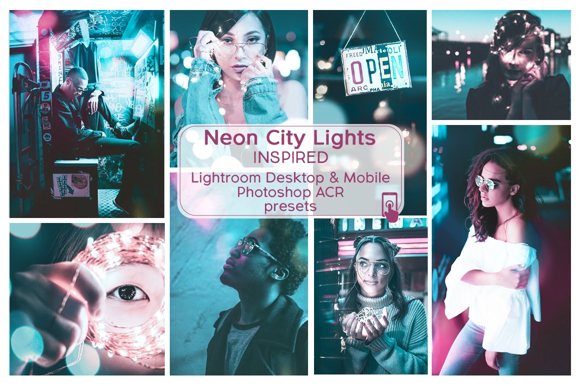 Lr & Ps Presets ACR Neon City Lightscover image.
