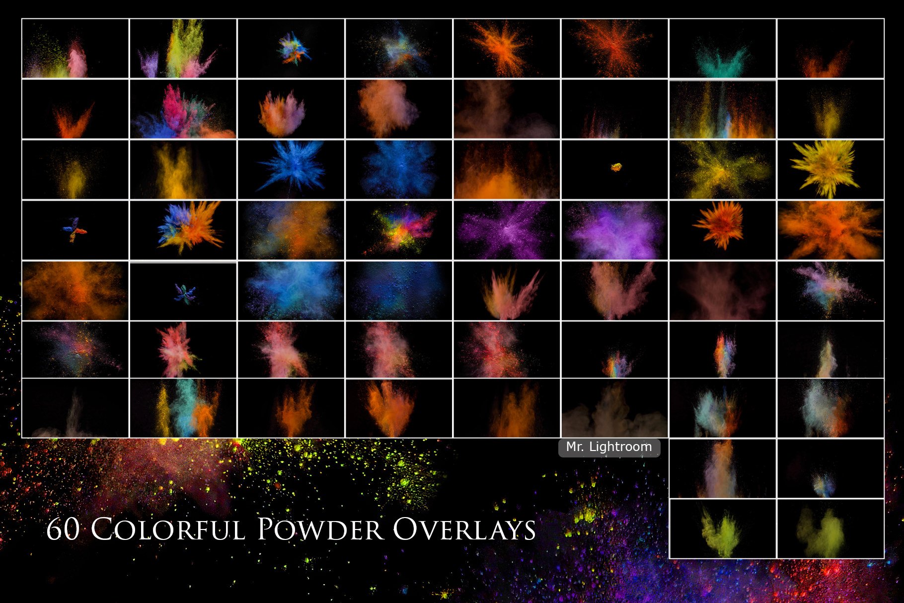 60 Colorful Powder Explosion Overlaypreview image.