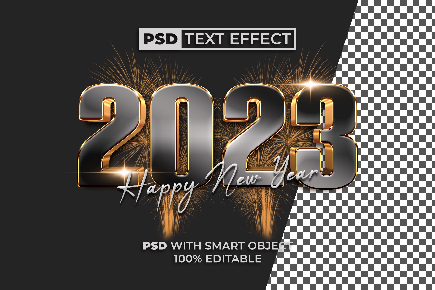 2023 Text Effect Gold Stylepreview image.
