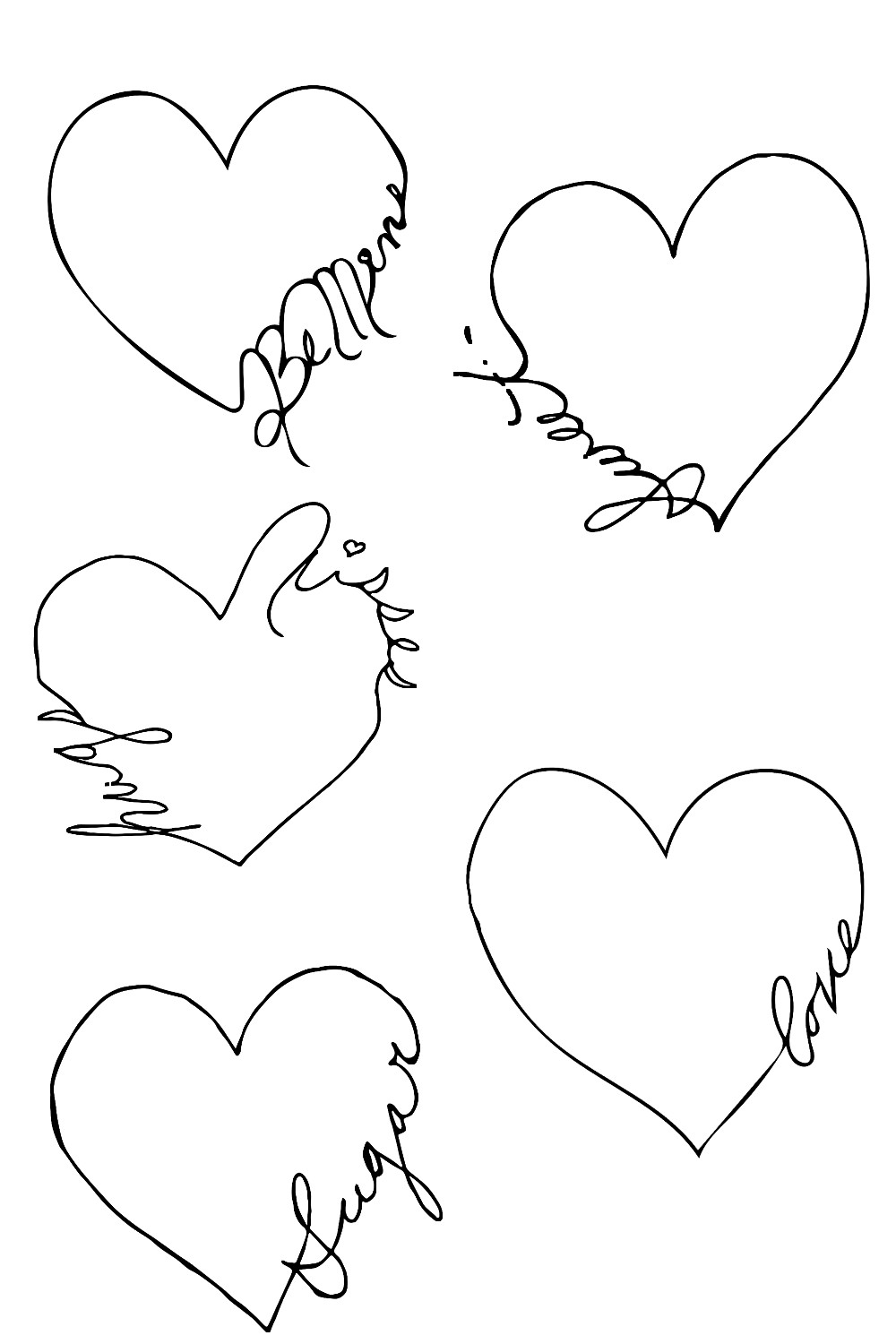 Valentine Doodle Cutouts PNG DDXF Love Kisses Hugs Sweet Sugar pinterest preview image.