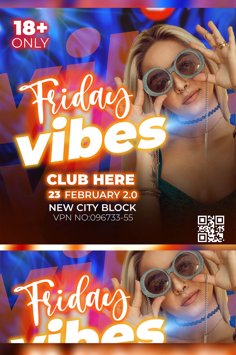 Night Ladies Club Flyer pinterest preview image.