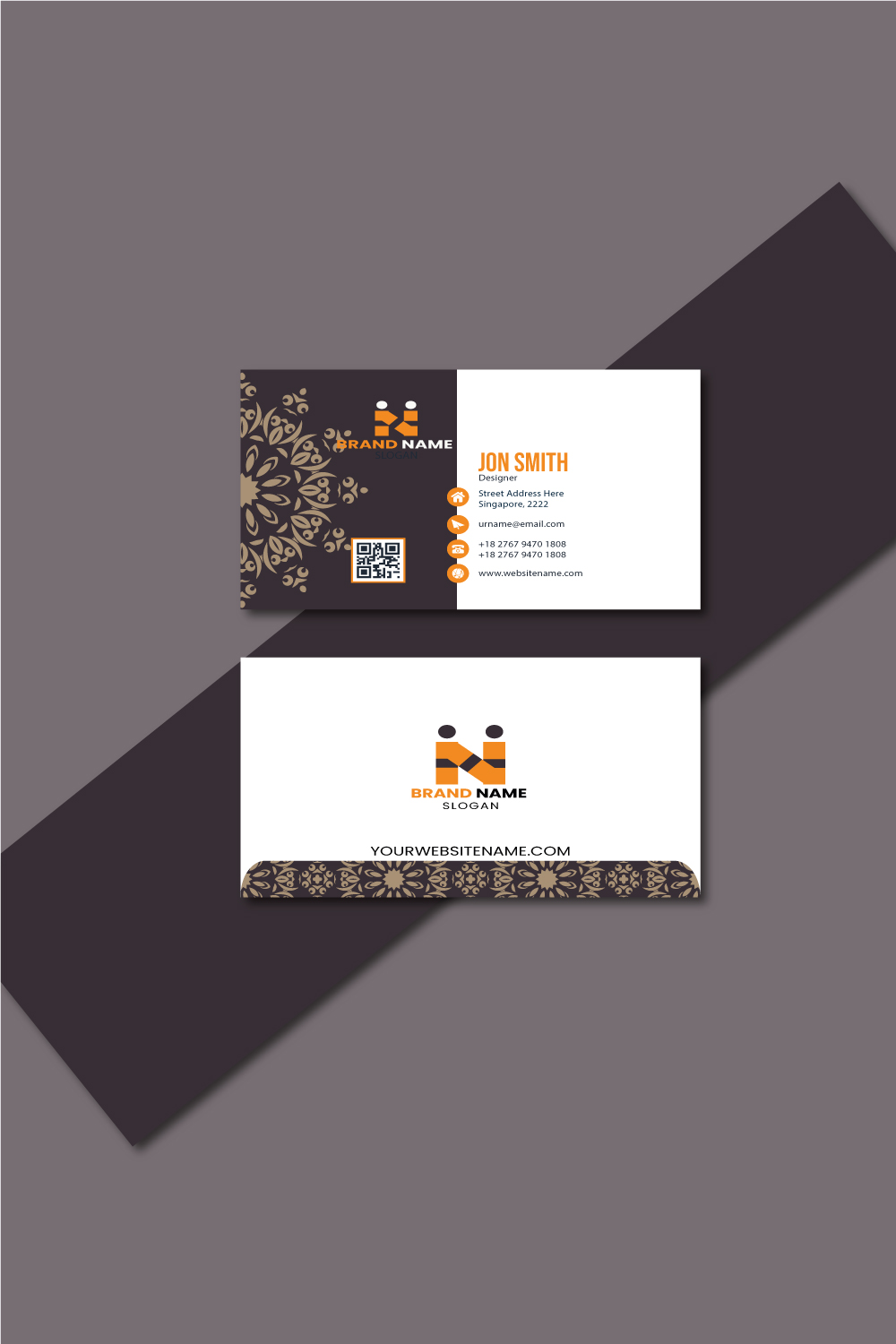 5 Modern Business Card Template Bundles Design pinterest preview image.