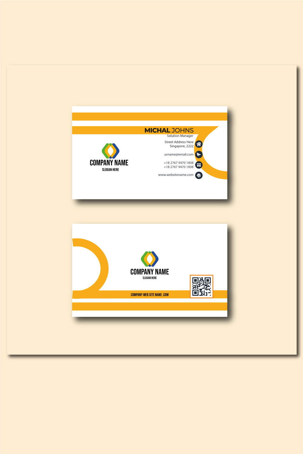 Luxuries Business Card Template pinterest preview image.
