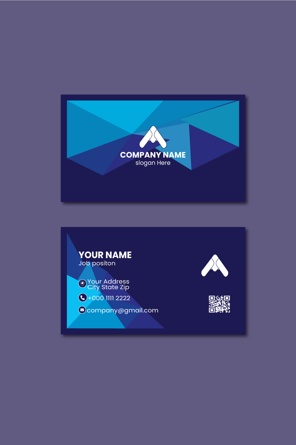 2 Corporate Business Card Design pinterest preview image.