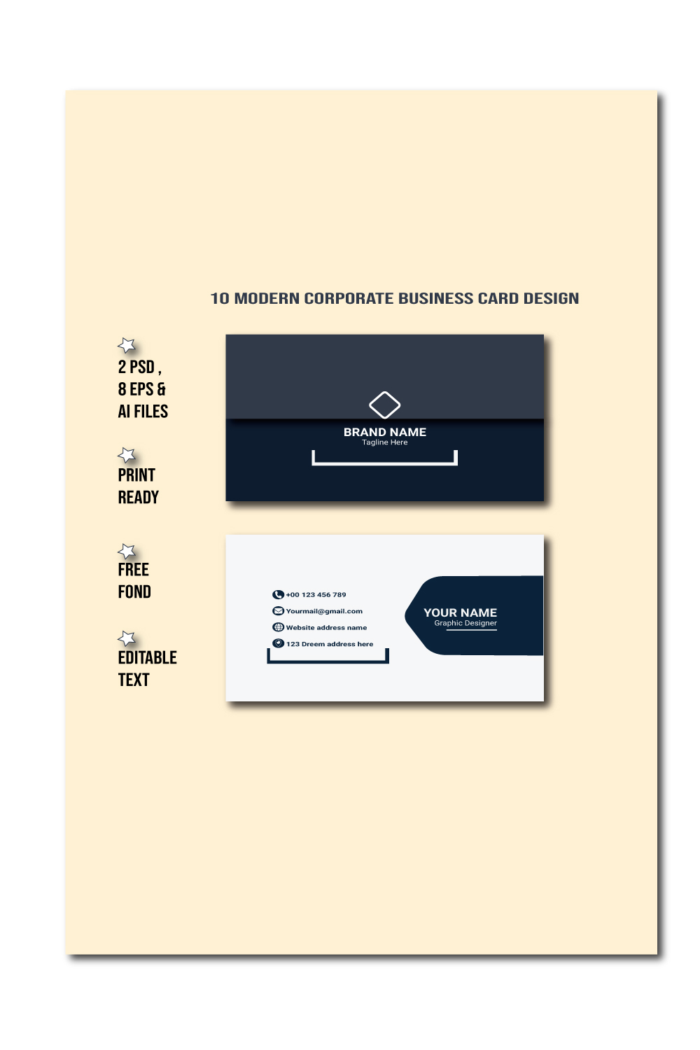 10 Modern Corporate Business Card Bundles Design pinterest preview image.