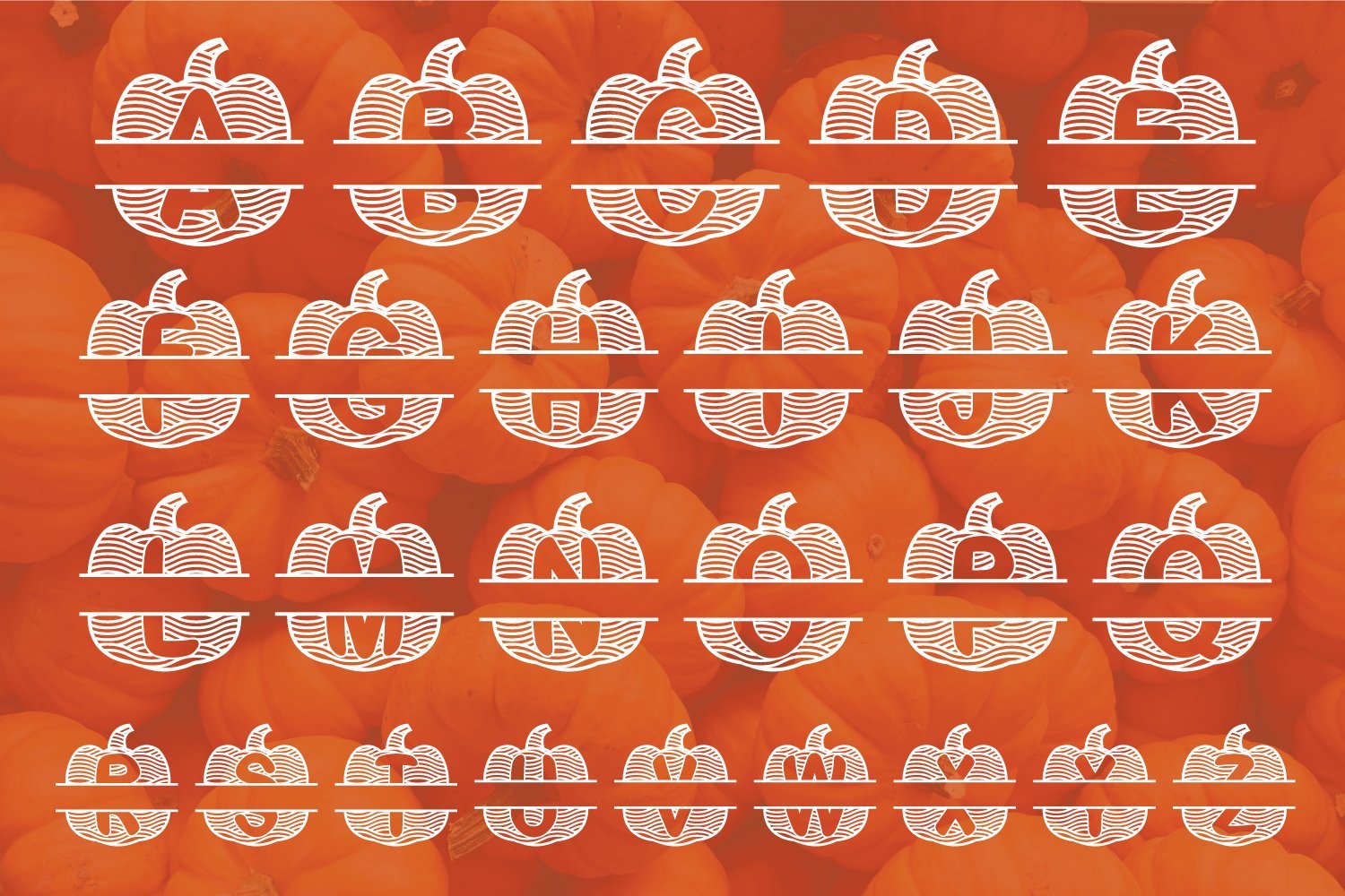 Pumpkin Monogram Font preview image.