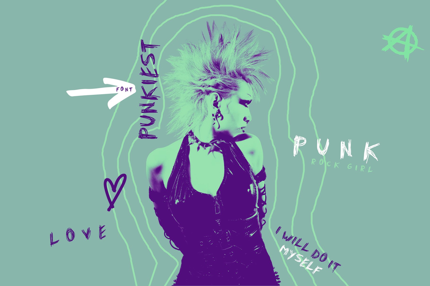 punk font modern trendy hand drawn grunge style 137