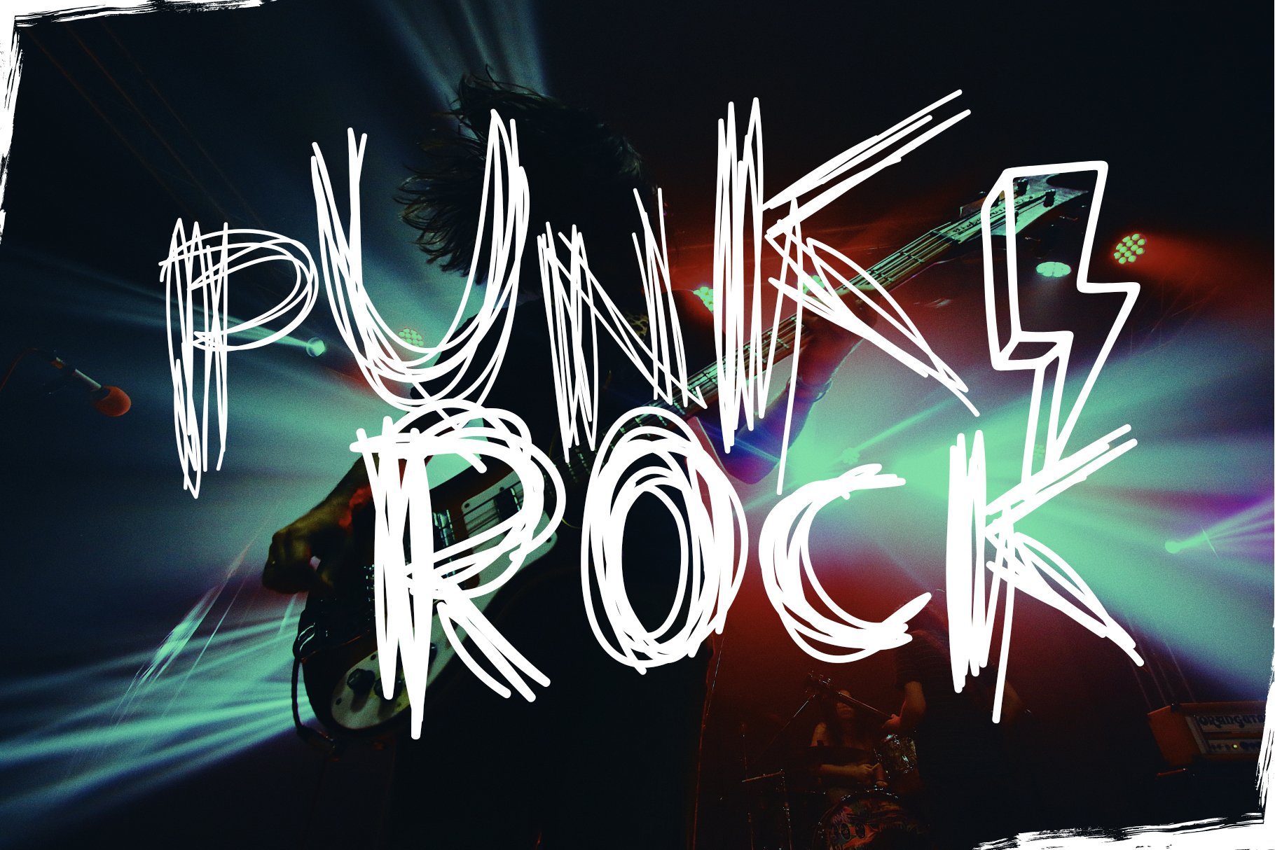 punk rock font modern trendy hand drawn grunge style 865