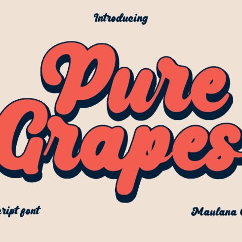 Pure Grapes Retro Cursive Font cover image.