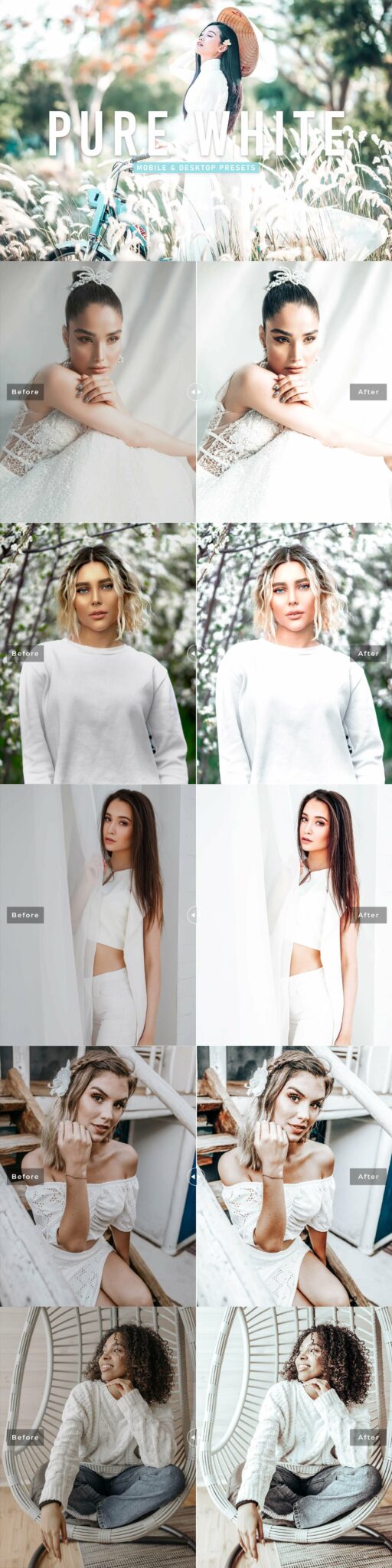 Pure White Pro Lightroom Presets MasterBundles