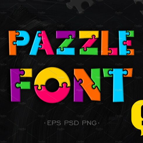 Puzzle font otf. cover image.