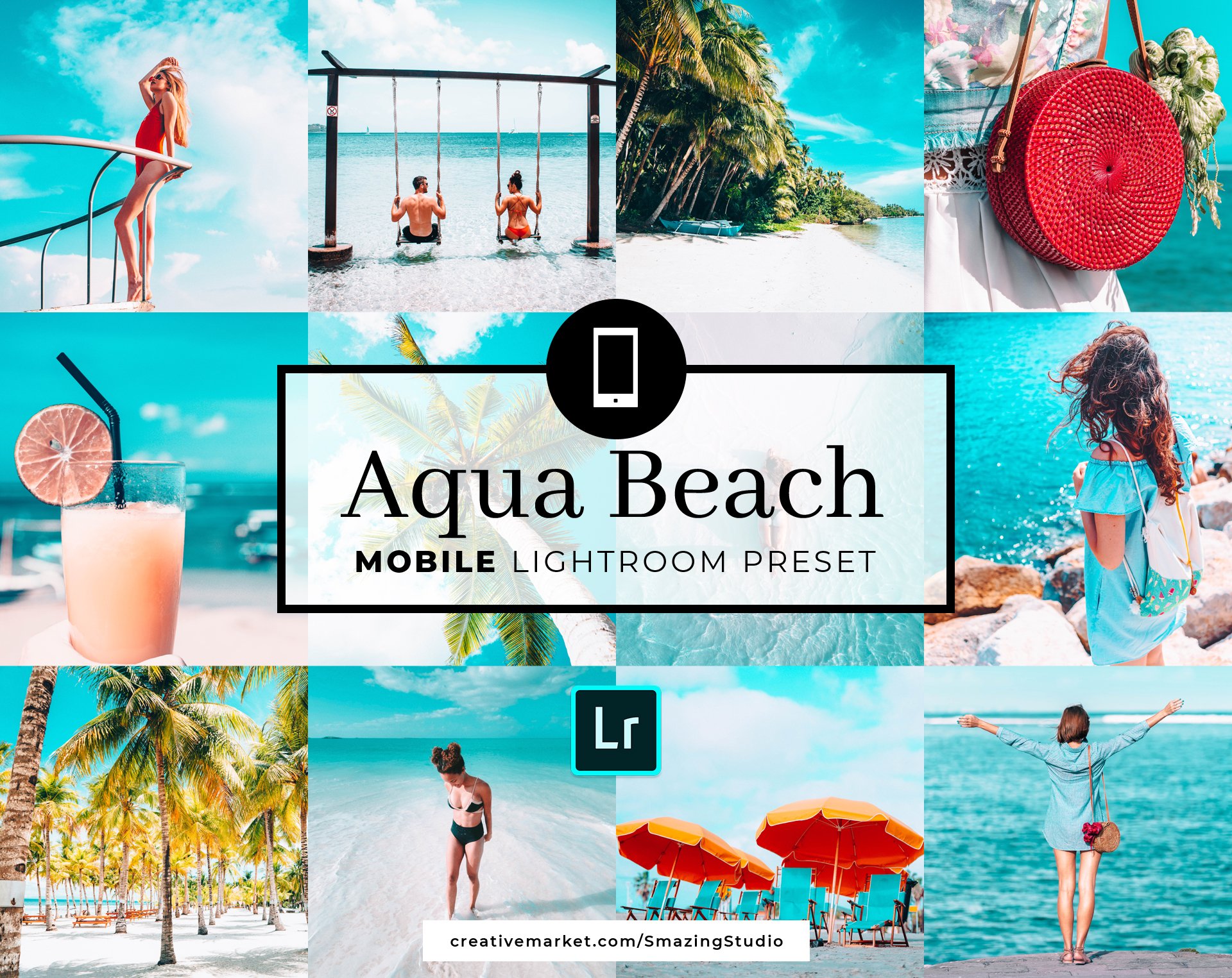Mobile Lightroom Preset Aqua Beachcover image.