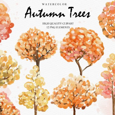Autumn trees clipart cover image.