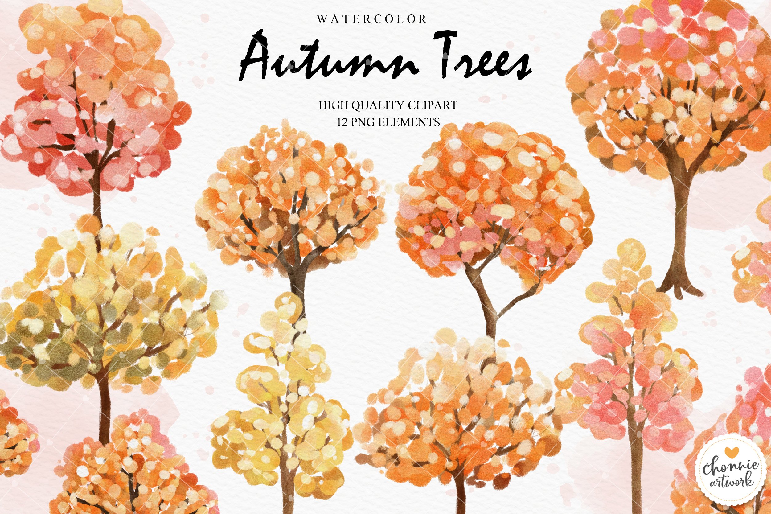Autumn trees clipart cover image.