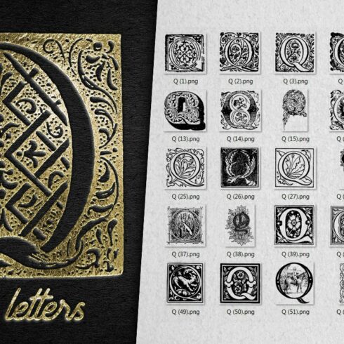 Vintage Letter Q Vector And PNG cover image.