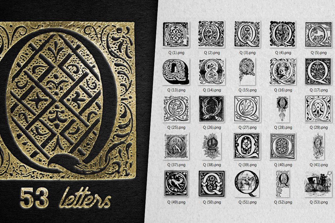 Vintage Letter Q Vector And PNG cover image.