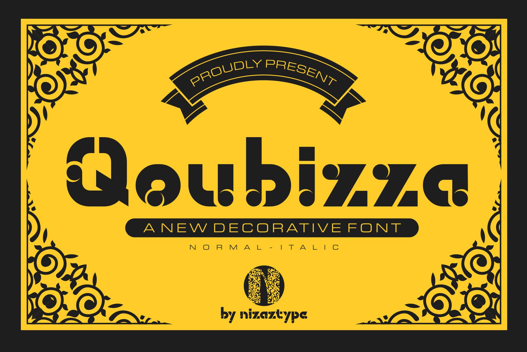 Qoubizza - Decoratiove Font cover image.