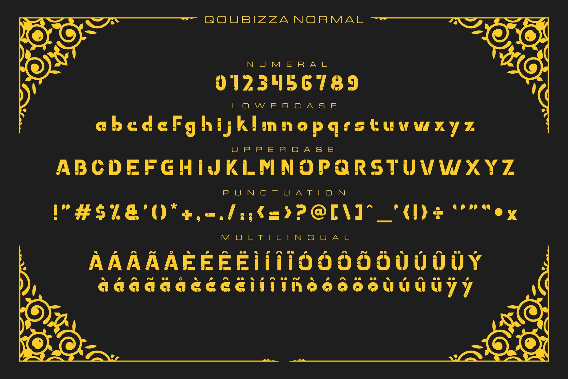 Qoubizza - Decoratiove Font preview image.