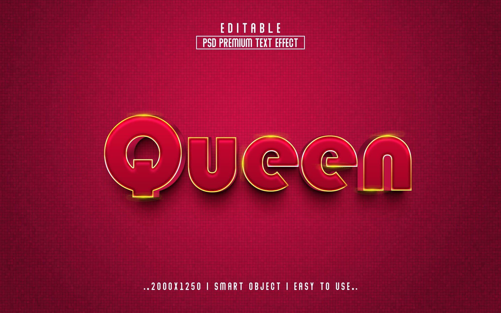 Queen 3D Editable psd Text Effectcover image.