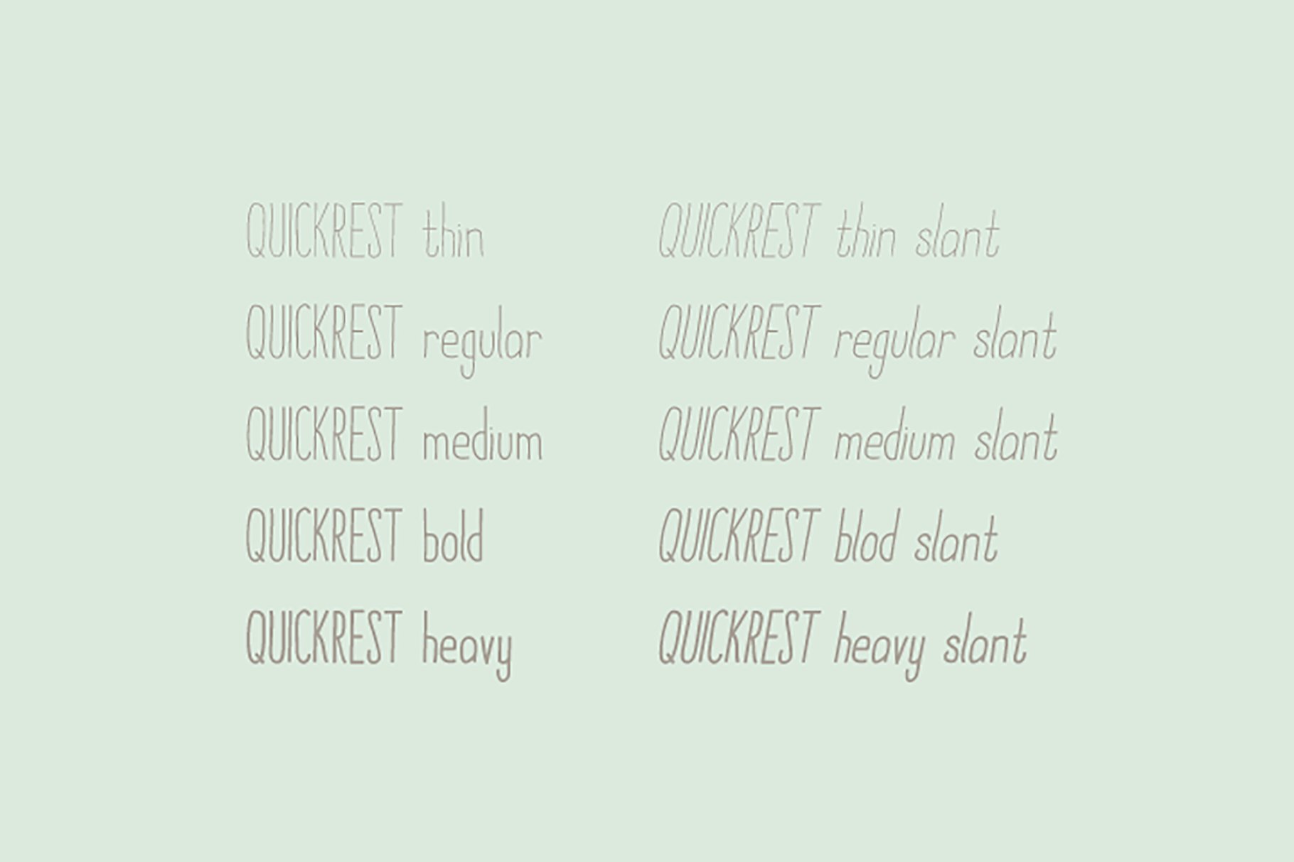 Quickrest Family – Hand Drawn Font preview image.
