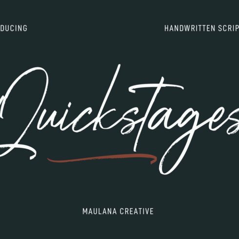 Quickstages Brush Script Font cover image.