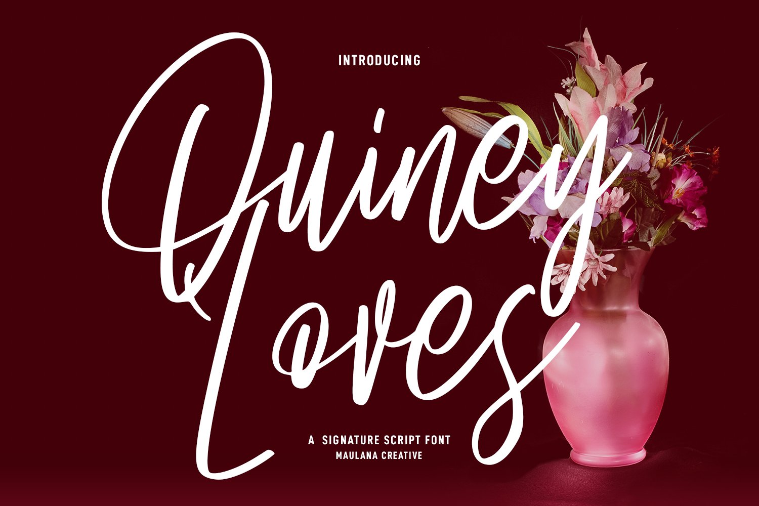 Quiney Loves Signature Script Font cover image.