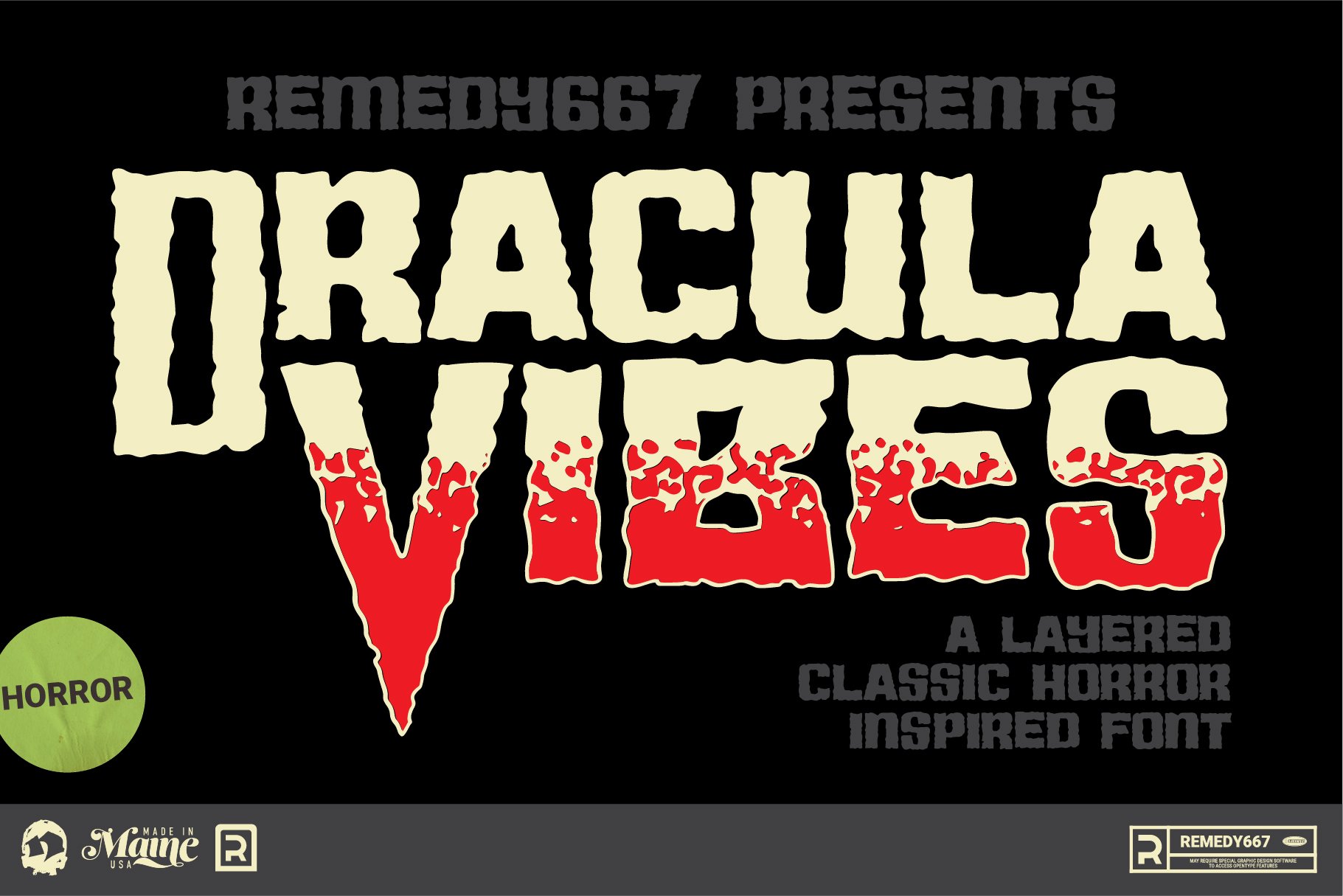 Dracula Vibes - Layered Horror Font cover image.