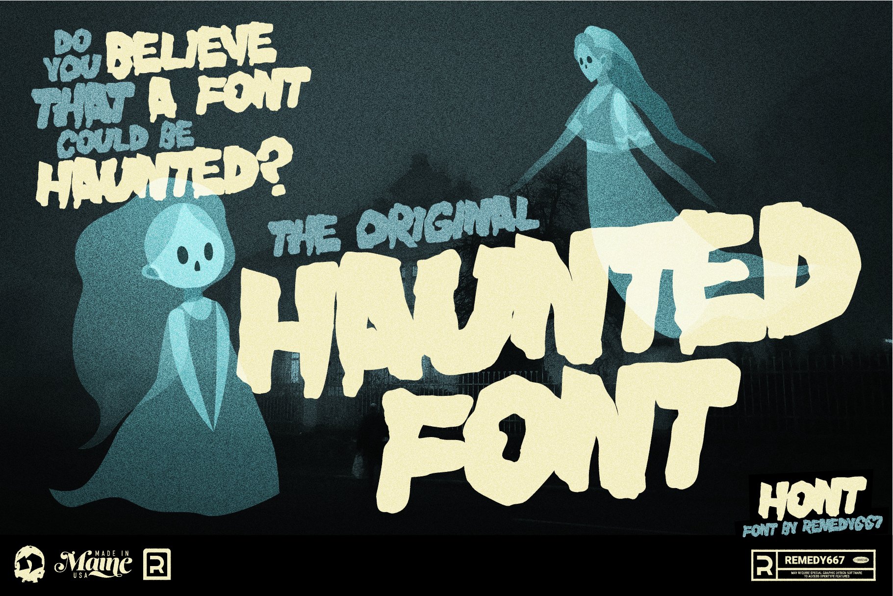 Hont - The Original Haunted Font preview image.