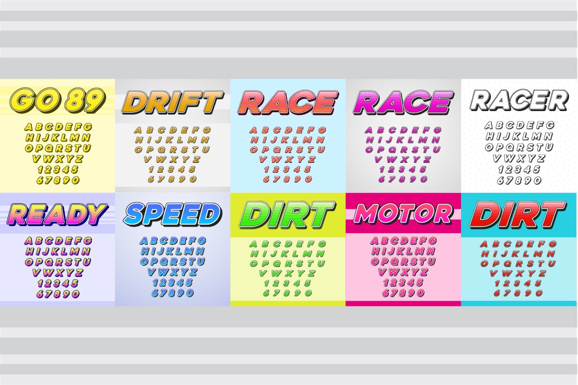 Awesome 20 Racing Fonts with Numbers preview image.
