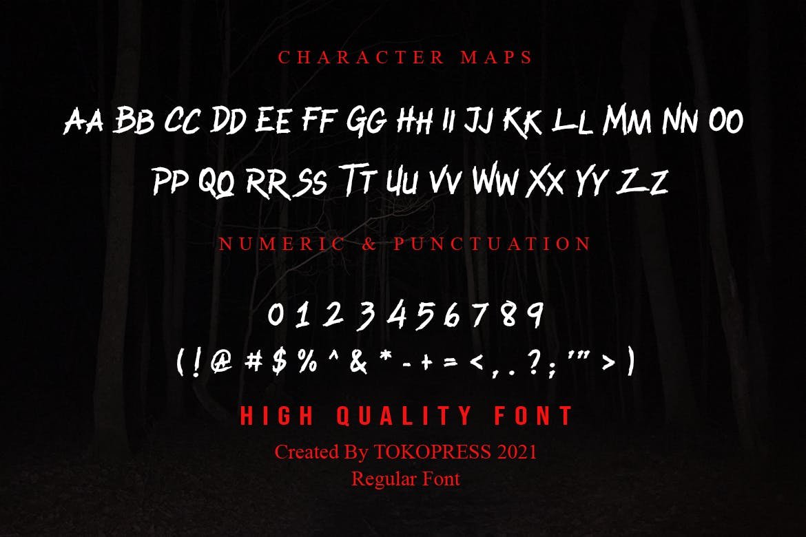 RAIDEN KING - Brush font preview image.