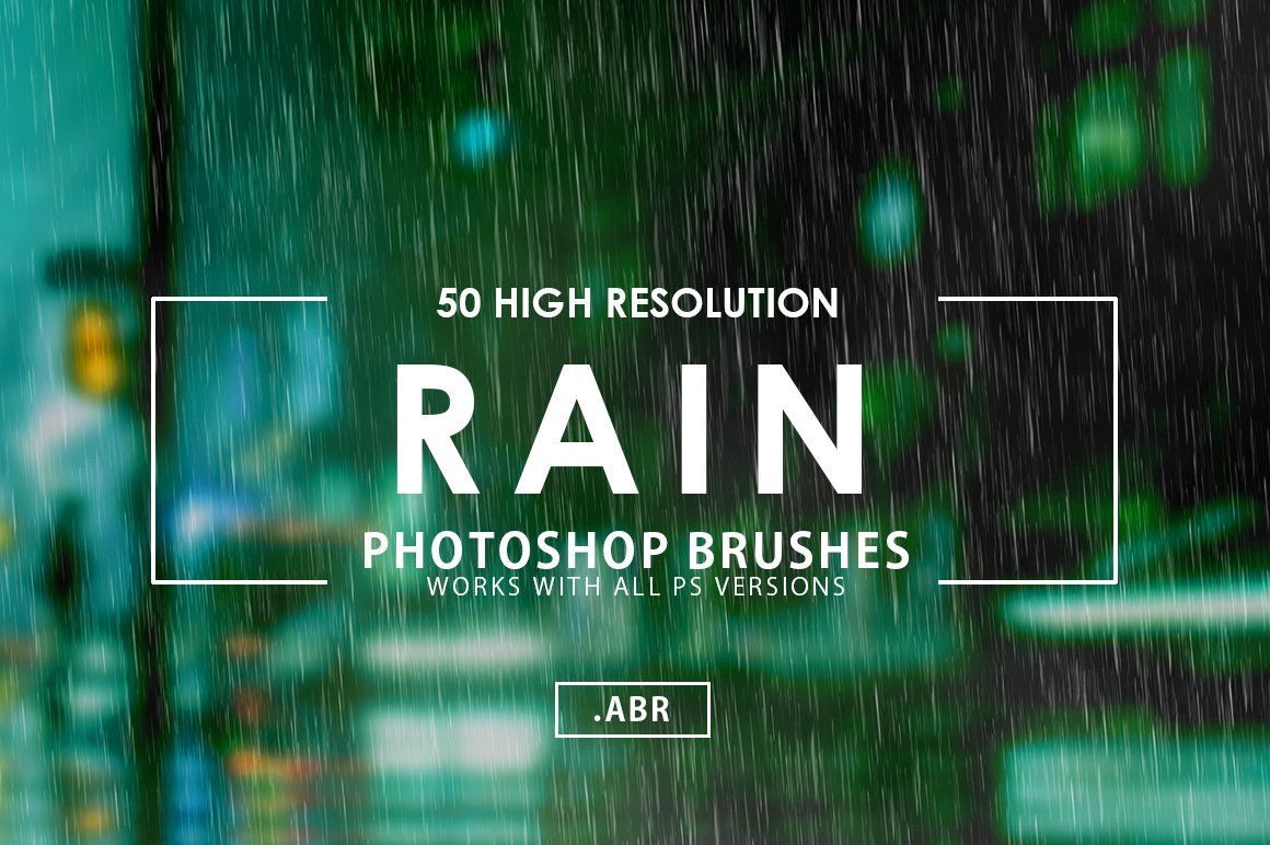 50 Rain Photoshop Brushescover image.