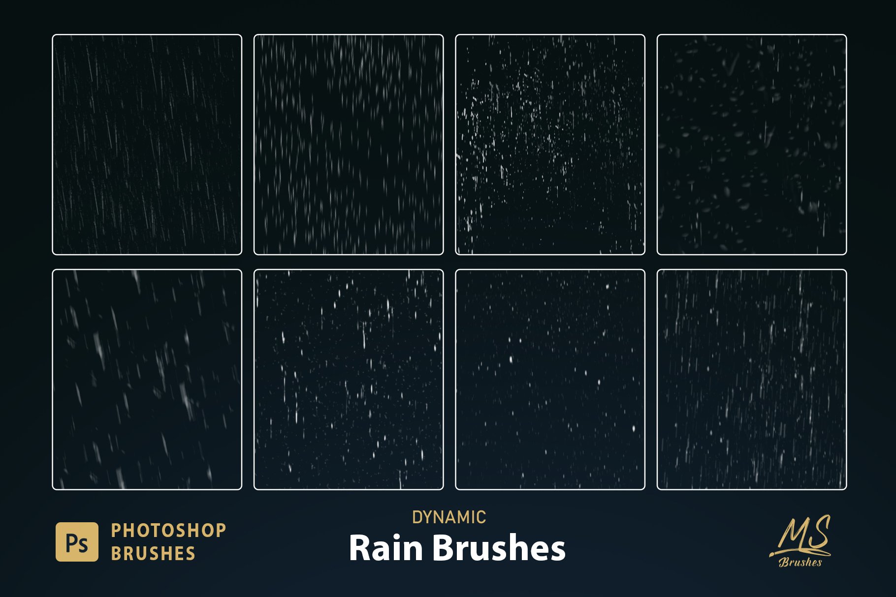 Rain Photoshop Brushespreview image.