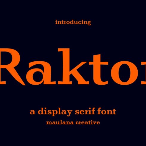 Raktor Serif Display Font cover image.